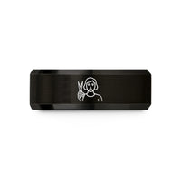 women's tungsten wedding band – black tungsten hairdresser scissors wedding band