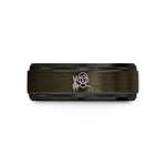 women's tungsten wedding band – gunmetal & black tungsten hairdresser scissors wedding band
