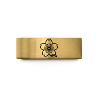 women's durable rings sale – gold tungsten sakura blossom japan wedding band