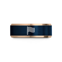 colored wedding rings him – rose gold & blue tungsten rainbow flag wedding band