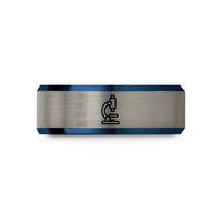 him tungsten band matte – blue & grey tungsten electron microscope wedding band