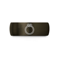 engraved rings for him – gunmetal & black tungsten roundel knot wedding band