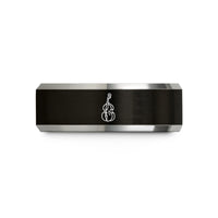 his and hers wedding bands – black & grey tungsten double bass wedding band