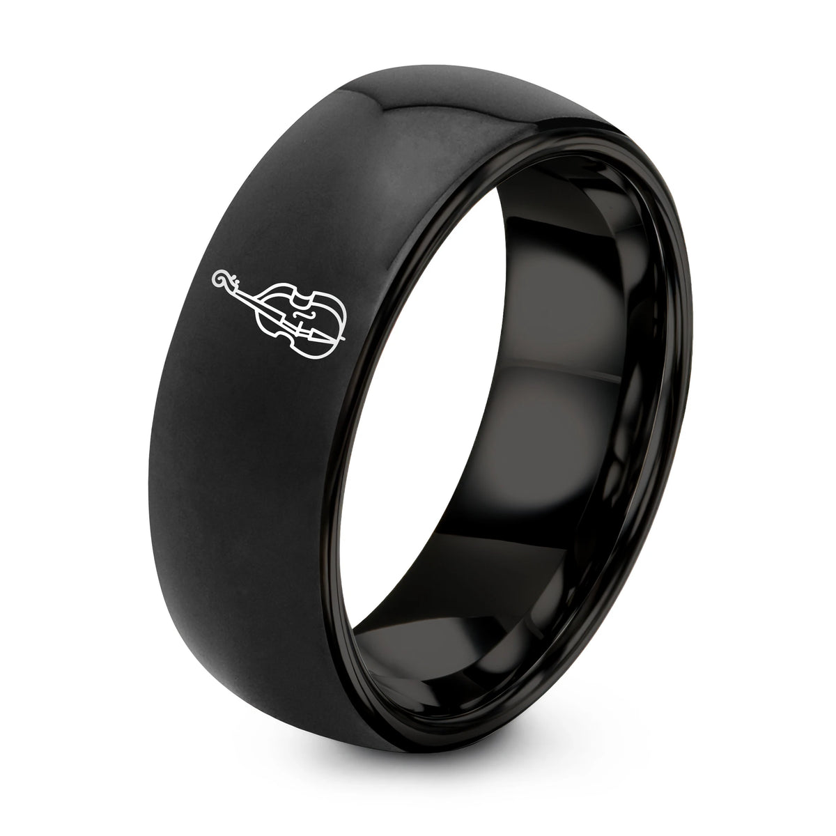 Tungsten Rings His And Hers – black tungsten double bass ring