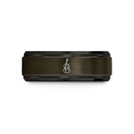 tungsten bands for couples – gunmetal & black tungsten double bass wedding band