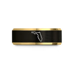men and women bands – black & gold tungsten florida wedding band
