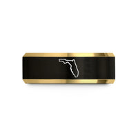 men and women bands – black & gold tungsten florida wedding band