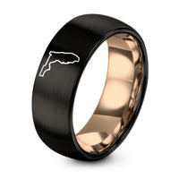 Tungsten Rings His And Hers – black & rose gold tungsten florida ring