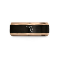 men and women bands – black & rose gold tungsten florida wedding band