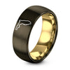 Florida – Tungsten Wedding Band, 8 mm, Gunmetal, Gold Comfort-Fit Unisex