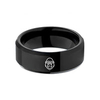 matching couple rings – black tungsten gorilla wedding band