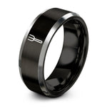 his and hers wedding bands – black & grey tungsten bbq fork ring