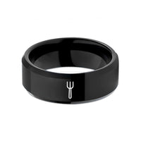 black tungsten couple rings – black tungsten bbq fork wedding band