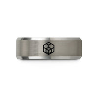 unisex tungsten wedding bands – gray tungsten hexagon tessellation wedding band