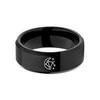 his and hers bands – black tungsten pleiades constellation wedding band