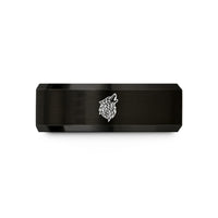 engraved tungsten wedding bands – black tungsten werewolf howl wedding band