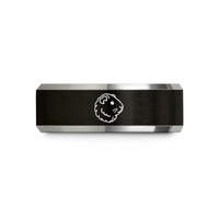 rose gold him ring – black & grey tungsten texel guinea pig wedding band