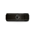 bevel edge men's band – black & rose gold tungsten texel guinea pig wedding band