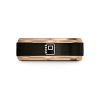 unisex black tungsten band – black & rose gold tungsten sketchbook wedding band