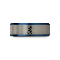 tungsten carbide wedding ring – blue & grey tungsten chromosome wedding band
