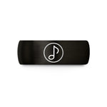 engraved wedding bands him – black tungsten half note circle wedding band