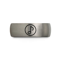 comfort fit rings him – gunmetal & grey tungsten half note circle wedding band