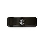 mens tungsten wedding ring – black tungsten pinecone wedding band