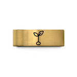 engraved tungsten ring him – gold tungsten sprout seedling wedding band