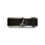 tungsten band for him – black & gray tungsten track switch lever wedding band