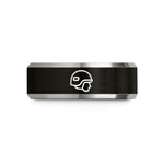 couples tungsten wedding rings – black & grey tungsten ballistic helmet wedding band