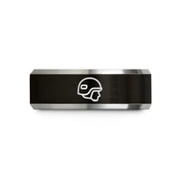 couples tungsten wedding rings – black & grey tungsten ballistic helmet wedding band