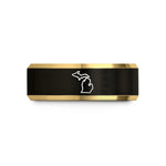 men’s tungsten wedding band – black & gold tungsten michigan wedding band