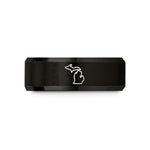 couples matching wedding bands – black tungsten michigan wedding band
