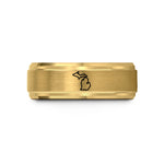 couples matching wedding bands – gold tungsten michigan wedding band