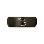 men’s tungsten wedding band – gunmetal & rose gold tungsten michigan wedding band
