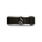 tungsten carbide men rings – black & grey tungsten ostara hare wedding band