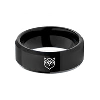 tungsten bands for couples – black tungsten owl wedding band