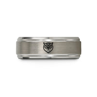 tungsten bands for couples – gray tungsten owl wedding band