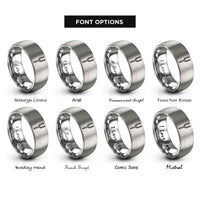 font options for inside engraving on grey tuning fork rings