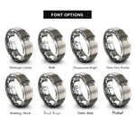 font options for inside engraving on grey tuning fork rings