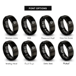font options for inside engraving on black tunnel portal rings