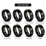 font options for inside engraving on black tunnel portal rings