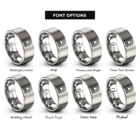 font options for inside engraving on silver tunnel portal rings