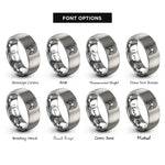 font options for inside engraving on grey tunnel portal rings