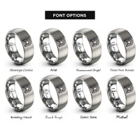 font options for inside engraving on grey tunnel portal rings