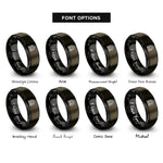 font options for inside engraving on gunmetal & black tunnel portal rings