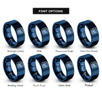 font options for inside engraving on blue tunnel view yosemite rings