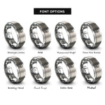 font options for inside engraving on gray tunnel view yosemite rings