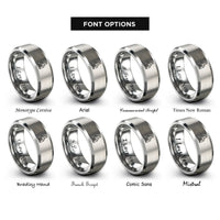 font options for inside engraving on grey turbine blade rings