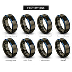 font options for inside engraving on gunmetal & blue turbine blade rings